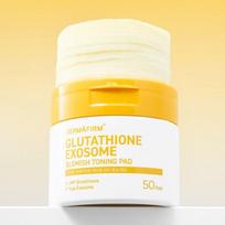 DERMAFIRM Glutathione Exosome Blemish Toning Pad 175ml / 50 Pads – Brightening & Tone Care Toner Pads yellow
