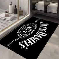 Classic Whiskey Logo J-Jack D-DanielS Room Mats Retro Multiple Choice Living Room Kitchen Rug Non-Slip Welcome Rug 40cm x 60cm gray