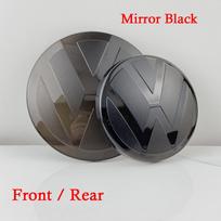 3D Veidrodinis Juodas Emblema 2vnt. VW Golf 6 7 7.5 8 Priekinė Galinė Modifikuota Plokščia Veidrodinė Dangos Logotipas Automobilio Ženklelis Neįtakojantis ACC GOLF 7.5 (MK7.5) gray