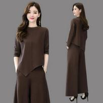 Elegant Wide-Leg Pants and Blazer Set - Slimming and Stylish for Mature Women In Spring and Autumn 3XL chaki