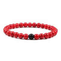 1-2PCS Beaded Bracelets Bangles Set Natural Lava Stone Couples Distance Energy Elastic Rope Men Women Best Friend Jewelry Gift 21cm žalia