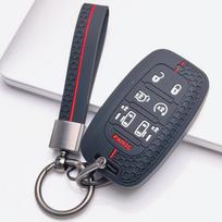 Key Fob Cover for Chrysler Pacifica with Keychain Anti-Scratch Guard Shockproof Protection Soft Grip Texture Responsive Button Touch