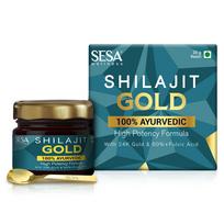 SESA Shilajit Gold Resin 20 grams With 24k Gold 60%+ Fulvic Acid (Certificate Included) Shilajeet for Men Helps Boost Stamina,Immunity & Muscle
