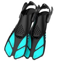 Adjustable Adult Snorkeling Fins: Comfortable, Lightweight, Wear-Resistant, Fashionable Two-Color Design. S/M black