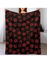 D20 Dice Set Pattern (Red) Throw Blanket Thermal Bed Plaid Stuffeds For Sofa Thin Blankets 75X95CM pilka spalva