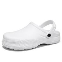 Mens Rubber Sandals Chef Shoes For Men Clogs Garden Shoes Restaurant Hotel Cooking Waterproof Anti-Skid Oil Resistant 36-37 balta