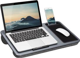 Home Laptop Desk With Device Ledger Mouse Pad And Phone Holder one size gray