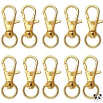 10pcs Metal Lobster Clasp Keychain Hooks with Split Rings Durable Swivel Snap Hooks for DIY Craft Making Accessories One Size auksas