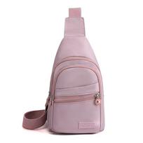 Women Mini Sling Bag Lightweight Chest Bag Casual Crossbody Backpack Multi Pocket Travel Shoulder Bag for Daily Use gray