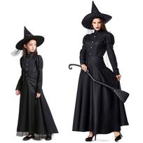 Wizard of Oz Halloween Costume Stage Performance Adult Cosplay Black Witch Witch Play Parent-Child Clothes 9077 Children XL black