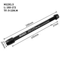 Front Rear Axle Bike Thru Axle Bike Shaft Axle Lever Bike Hub Skewers Aluminum Alloy 166-178 mm Bike Barrel Shaft Trainer M12x1.5-160-172mm black