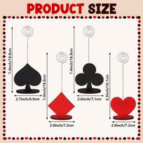 12 Pcs Casino Party Table Number Holders Poker Shaped Card Holder Casino Place Card Holders Wire Memo Note Stand Clip Casino Tab juoda
