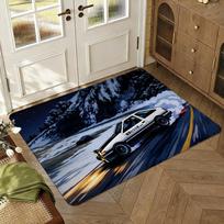 Initial D Anime Floor Mat Soft Thickened Absorbent Non-Slip Bedroom Living Room Door Mat Home Decor Flannel Rugs 40x60cm brown