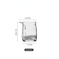 260ML Creativity Japanese Style Glass Tea Pitcher Handmade Hammer Texture Square Justice Cup Tea Maker Divide Tea Tea 10.7x9.8x7.2cm 260ML white
