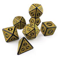 Polyhedral New Dice Set 7Pcs With Textured Patterns Includes D4 D6 D8 D10 D12 D20 For Dnd Rpg Tabletop Board Game Accessories