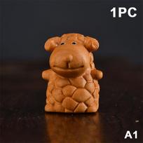 Wood Carved Goat Figurine 2027 Zodiac Desktop Car Decoration brown