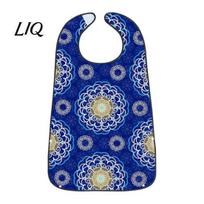 Stylish Senior Clothing Protector Adult Bib, Waterproof Easy Clean Feeding with Floral Elderly Mealtime Bib Printed, Protector, for Seniors Dining Aid F