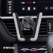 Car Phone Holder Women Diamond Crystal Car Air Vent Mount Holder Mobile Phone Holder Stand in Car Bracket Interior rožinė