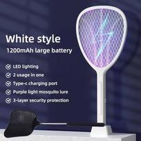 3 In 1 Widening of The Power Grid Electric Mosquito Swatter 3000V C-type Charging Mosquito and Fly Killer juoda