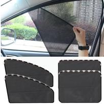 4pcs Magnetic Car Window Sunshades Foldable Uv Protection Front Rear Auto Accessories With Mesh