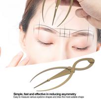 Eyebrow Ruler Multifunctional Stainless Steel 3 Point Positioning Ruler for Beginners Tattoo Artists beige