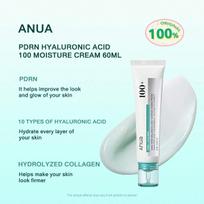 ANUA PDRN hyaluronic acid 100 moisture cream 60ml, Fast Absorbing, Non Sticky Texture, Boost Skin Radiance, Korean Cosmetics, Korean Skincare 60ml/2.02fl. oz white
