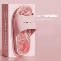 PVC Unisex Slippers Massage Wellness Home Slippers Comfortable Breathable Indoor Slippers 36-37