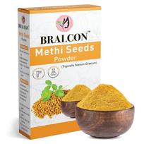 BRALCON Organic Methi Seeds Powder - 100g |Fenugreek |Trigonella Foenum Graecum | 100% Pure & Natural Methi Powder For Hair Care | Moisturizes Skin| gray