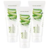 Nature Republic Fresh Herb Aloe Cleansing Foam, 170ml, 3 pcs beige