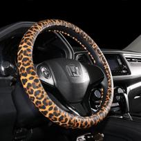 Leopardo rašto vairo užvalkalas Universalus Odinis Dvi spalvos Automobilio Interjero Vairo Dangteliai Dėklas 37-38CM Aksesuarai black