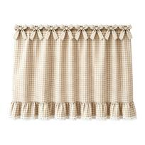 Laundry Room Appliance Cover Curtain, Tie-Top Gingham Dust Cover Panel, 30 x 21.5 In Cotton Blend for Indoor Use One Size tamsi chaki spalva