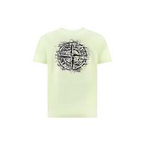 Stone Island Ss23 Logo Compass Print Crew Neck Short Sleeve T-Shirt Men Tops Green Yellow 78152NS89-V0052 XL gray
