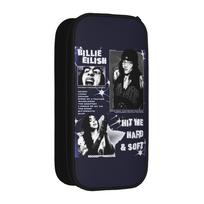 B-Billies Eilish Music Pencil Case Cute   Pen Bag for Student Big Capacity Office Zipper Pencil Pouch 21x10.5x5cm