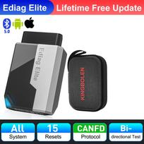 2026 Naujas KINGBOLEN Ediag Elite Viso gyvenimo nemokami automobilių diagnostikos įrankiai Visos sistemos 15 atstatymų Dvipusis testas Automatinis skaitytuvas OBD2 Lifetime Free Update black