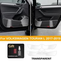 For Volkswagen Touran L 2017-2019 TPU Car Door Anti Kick Pad Inner Side Edge Film Front and Rear Door Side Panel Protection Pad gray