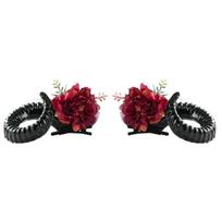 Sheep Horn Flower Hair Clip NonSlip Grip Perfect For Halloween Parties Cosplay Event And Festivals juoda