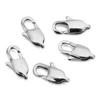 10Pcs 316 Stainless Steel Lobster Clasps Hooks End Connector For Diy Bracelet Necklace Jewelry Making Supplies sliver 10pcs 9mm white