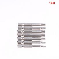 7 Pcs 5 Point Torx Screwdriver Bits 50Mm S2 Magnetic Star Screw Driver 1/4  Hex Shank T10 T15 T20 T25 T27 T30 T40 A1