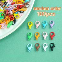 100pcs Multi-color Carabiner Clasps Lobster Hooks Chain Closure Keychain for DIY Making Jewelry Accessoriess white