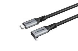 Mercodan 90-degree angle USB-C cable 3.0m, USB 3.2 Gen 2, 20Gbps, 100W