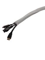 Mercodan Self-closing braided sleeve  30mm, 50m White,, cable sock,