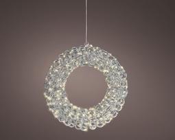 LUMINEO silver LED light wreath with lights, 40 cm, for indoor and outdoor use (493889)