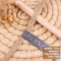 10M Nature Jute Braided Ribbon Flat Burlap Twine Hemp Cords DIY Crafts Wedding Party Decoration Sewing Vintage Ribbon Rope Craft beige