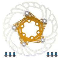 140mm Bicycle Floating Brake Disc Stainless Steel+Aluminum Alloy 5 Stud Floating Brake Rotors with 6 Bolts Heat Dissipation juoda