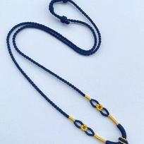 High-end jade pendant cord for women, Buddha jade pendant, peace buckle neck cord, hand-woven gold necklace cord Black Rope Golden Peach B gray