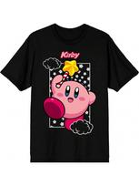 Kirbys Character With Stars Pattern Men's Black Graphic Tee - Men's Summer Cotton Graphic Tee S įvairiaspalvis