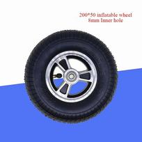 200*50mm Elektrinio vežimėlio Aliuminio Lydinio Pripučiamas Priekinis Ratas 8 Colių Reabilitacinis Ratas su Guoliu 8inch black