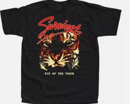 Vintažinis Survivor Band Tigro Akis Medvilninis S-4XL Unisex Juodas Marškinėlis M brown