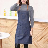Adults Denim Blue Cooking Kitchen Restaurant Work Bib Apron Dress with Pocket mėlyna