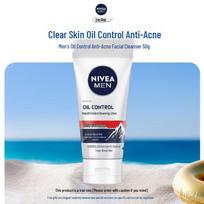 NIVEA Men Oil Control Anti-Acne Cleansing Liquid 50g gray